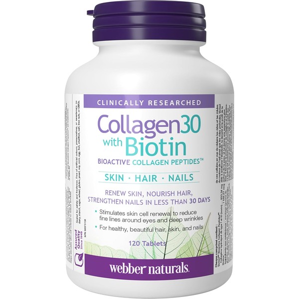 Webber Naturals Collagen30 with Biotin, 2,500 mg of Bioactive Collagen