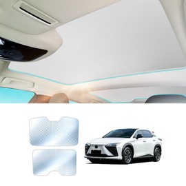Foldable Roof Sunshade Compatible for Lexus RZ300E RZ450E 2023-Present EB10 Accessories Upgraded Heat Reflective Car Interior Window Sunroof Sun Shade (Beige)