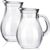 2 Pcs Small Glass Pitcher Elegant Shaped Glass Creamer Pitcher