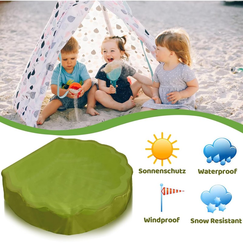 BEIMEIII Sandpit Cover 100 x 15 cm Sand Shell Round