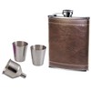 8oz Brown Leather Hip Flask with 2 Cups & Funnel
