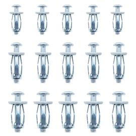 WEFINEST Pack of 45 Cavity Metal Anchors, M4 M5 Cavity Dowels, Metal, Petal Nuts, Silver Cavity Dowels, Heavy Duty, Robust Dowels Cavity for Attaching and Hanging Items