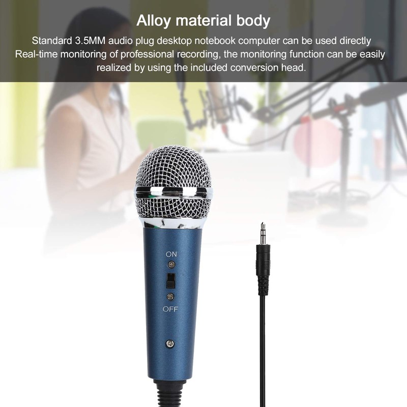 Dynamic Microphone, Condenser Microphone, Wired Microphone, Compatible with Karaoke, Handheld