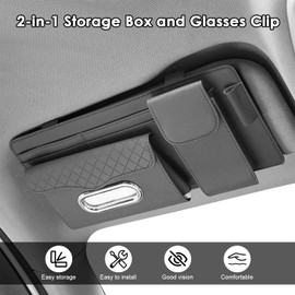 Rechale Multi-Pocket Car Visor Organizer with Zippered Compartments - 6-Pocket Sun Visor Storage Pouch for Sunglasses, Phone, Keys, Cards - Universal Fit for Cars, Trucks, SUVs (Grey)