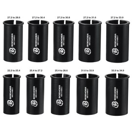 Boenoea Seatpost Shim, Bicycle Reducing Sleeve 22.2/25.4/27.2/28.6/30.4/30.8/31.6/33.9/34.9mm Aluminum Alloy 100mm Length , Bike Seat Post Tube Adapter Shim for Bikes