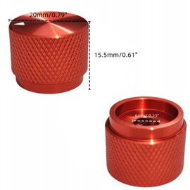 Szliyands 2 Pack Aluminum Rotary Electronic Control Potentiometer Knob,for 0.23'' Diameter Shaft, 0.79'' Dia, 0.61'' H, Guitar Knob, Audio knob, Volume Control Knob (Orange)