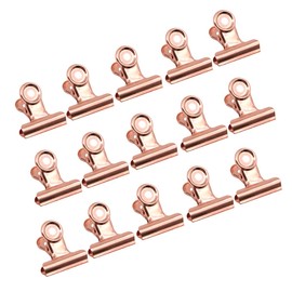 15 Pieces Rose Gold Bulldog Clips,31mm Metal File Paper Clamp for Cork Board and Photo Wall Decor