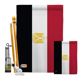 Americana Home & Garden FK140074-BO Egypt World Nationality Decorative Vertical Kit, House & Garden Flags Set w/Flagpole, Multi-Color