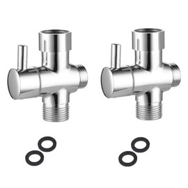 Bidet T Valve T adapter Toilet Bidet with Shut off T Valve, 7/8 T adapter or 15/16 and G1/2 3-way Water Tee T Connector for Toilet Bathroom Leakproof (2pcs)