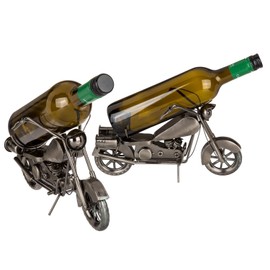 Out of the Blue 71/3170 - Flaschenhalter aus Metall, Motorrad I, ca. 31 x 17 cm, ideal als Deko und Geschenkverpackung