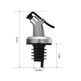 Aminno 6 PCS Silver Oil Dispenser Spout, Olive Oil Dispenser Spout for Bottle Stopper Spout Cap Leakproof for Oil Vinegar Olive Oil Salad Wine Set