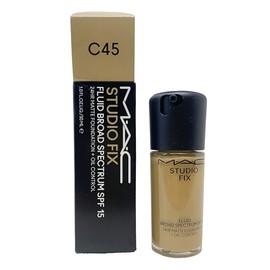MAC Studio Fix Fluid SPF15 34hr Matte Foundation + Oil control - C45 (1 Fl Oz)