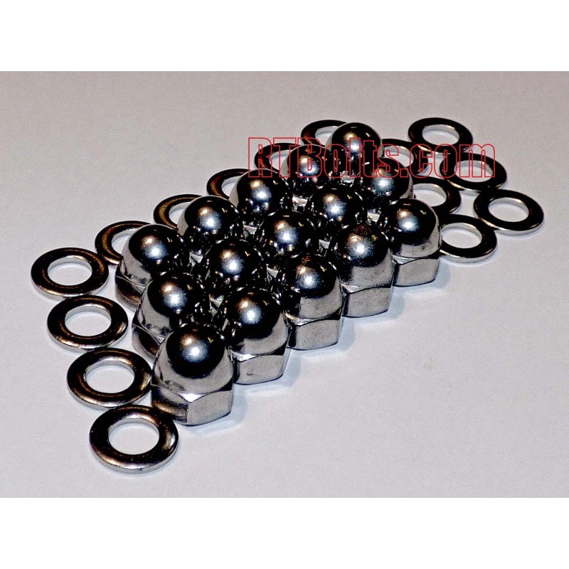 RT Bolts (15) Acorn Cap Nuts 1/4"-20 Safety, Show, Dome,