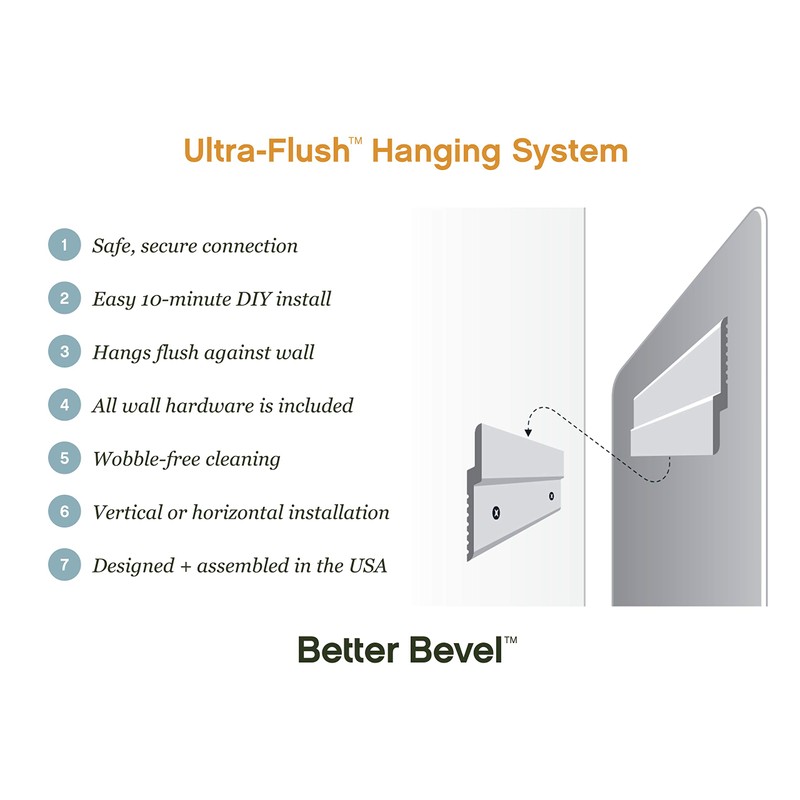 Better Bevel 24" x 36" Frameless Rounded Corner Rectangle Mirror