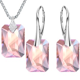 MŚ 1997 MENNICA ŚWIDNICKA Fashion Jewellery Silver Hanging Earrings and Necklace Jewellery Set 925 Silver Gift for Girlfriend Ladies and Girls Premium Jewellery Set for Women, Sterling Silver, Cubic