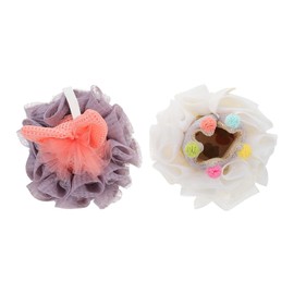 Outanaya 2 Pack Bathing Skin Scrubber Cartoon Bath Loofah Body Exfoliating Sponge for Gentle