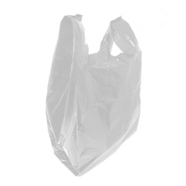 Homerite Grocery Shopping Plastic T-shirt Bags Plain 12" x 7" x 21" (White, 150)