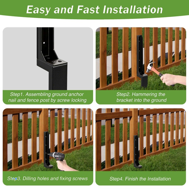 ITeeLas Fence Post Repair Kit,Fence Post for Repairing Leaning,Broken Wood