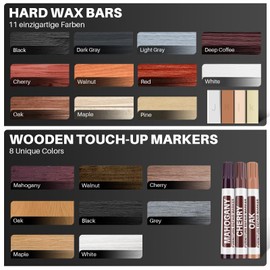 Vinyl Floor Repair Kit with Heat Pen - 11 Colors Laminate Wood Floor Repair Kit Touch Up Marker Hard Wax Linoleum Repair Kit Restore Any Scratches, Stains, Cracks, Hole for Floor, Door, Cabinet