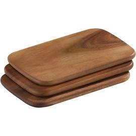 Zassenhaus Set di 2 taglieri per la colazione, in legno di acacia sostenibile, facile da pulire, robusti, 22 x 15 cm