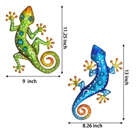 wotieuns Escultura de pared de metal para decoración de pared de lagarto, arte de jardín para colgar en interiores y exteriores, adecuado para patio, porche, valla, sala de estar, decoración de patio.