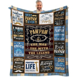Pawpaw Gifts Throw Blanket 60" x 50", Birthday Gifts for Pawpaw from Grandkids, Paw Paw Gifts from Grandchildren, Best Pawpaw Gifts for Men, Paw Paw Gifts for Grandpa from Grandson Granddaughter