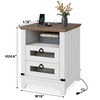 CABIHOME Nightstand Farmhouse Side Table 24" inch End Table Bedside