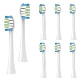 Replacement Brush Heads, Compatible with Surfaces, Pack of 8 (White Green)
