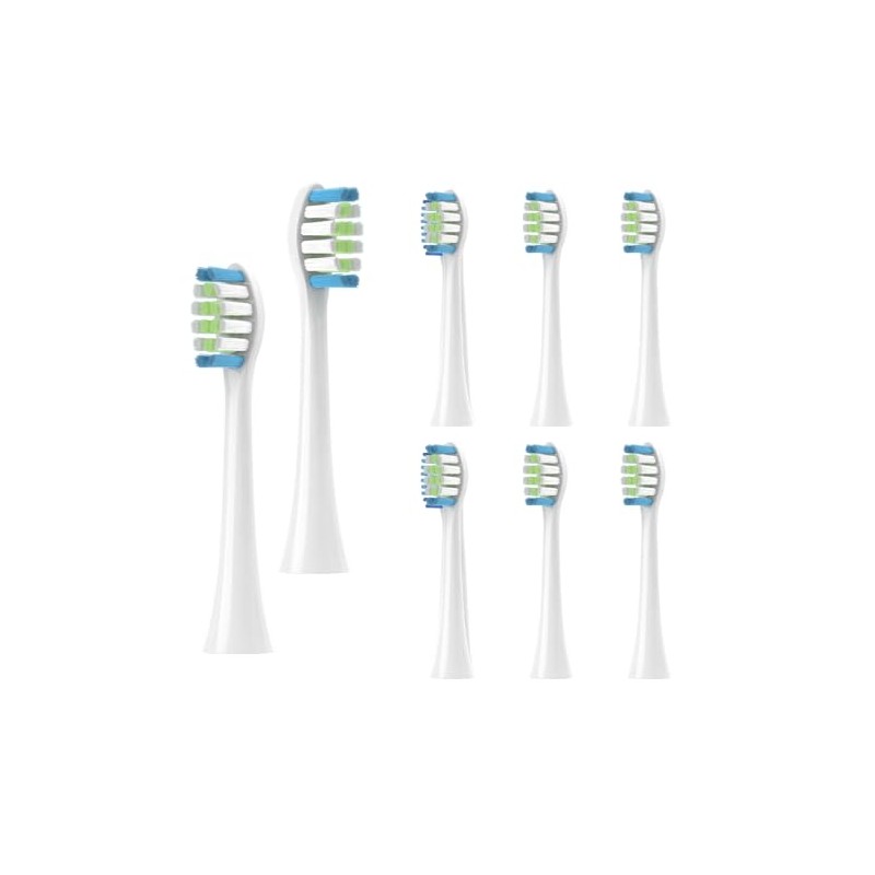Replacement Brush Heads, Compatible with Surfaces, Pack of 8 (White