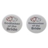 Set 2 Godmother/Godfather of the Bride Silver Heart 2.25" Bottle