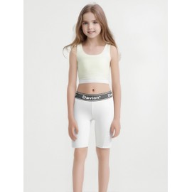 Davion Youth Girls Sliding Shorts Athletic Compression Padded Shorts for Kids Baseball Football Lacrosse（White-S）