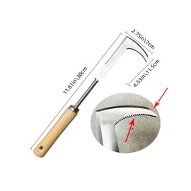 Crack Weeder, Stainless Steel Crevice Weeding Tool with Wooden Handle, L-Shaped Sidewalk Crack Removal Tool, Uprooting Weeding Tool for Lawns and Gardens Moss Remover Tool to Remove Lawn and Garden Cr