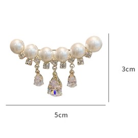 Pearl Brooch Sweater Shawl Clips Faux Rhinestone Pearls Brooch Safety Pin Lapel Pin Badge Dresses Clothing Accessories Jewelry