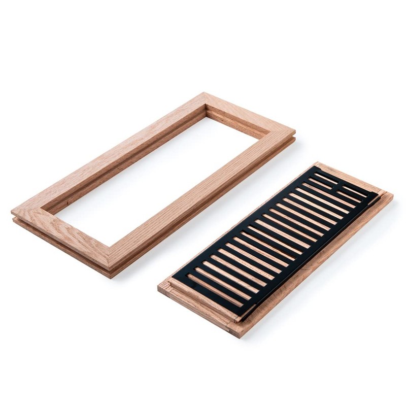 Qirui White Oak Hardwood Flush Mount Floor Register, 4X12 Inch,