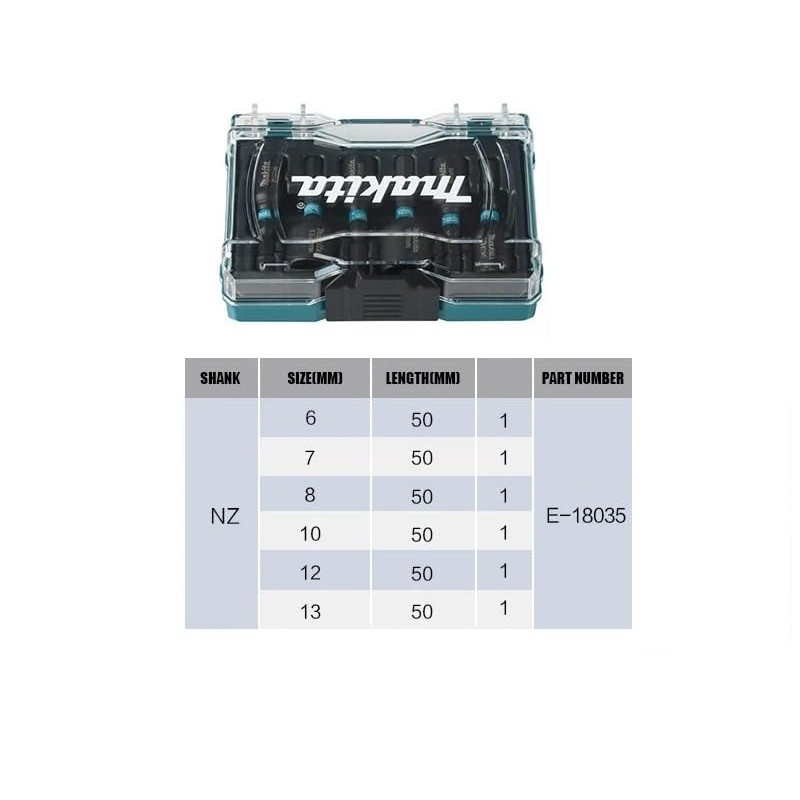 Makita Hexagonal Impact Socket Bit 0.27, 0.31, 0.47, 0.4, 0.47,