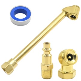 Zreneyfex Heavy Duty 2 Way Connection Air Chuck Set, 1/4 Inch Female NPT Closed Ball Tire Chuck with Male Quick Plug, 2 Way Connection Tire Air Fill Kit for Tire Inflator Gauge and Air Compressor