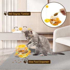 PurronPaws Interactive Cat Toys for Indoor Cats Tumbler Toy with Tracking Balls Slow Food Dispenser Feeding Pet, Fun & Engaging Cat Toys Exercise, Durable & Safe