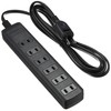 エレコム 電源タップ 雷ガード スイングプラグ 6個口 2.5m ブラック T-K1A-2625BK