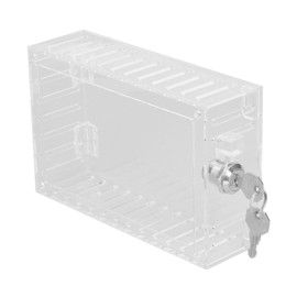 FLEXMAN Thermostat Lock Box with Key, Transparent Acrylic Universal Thermostat Guard for Thermostats 7Inhx4.5Inw or Smaller, Clear Large Thermostat Cover for Thermostat On Wall