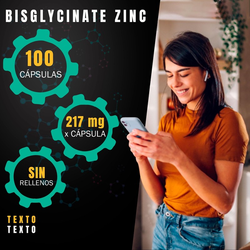 Bisglicinato de Zinc | Mayor absorción | con Cúrcuma y