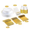 iMounTEK 175pcs Disposable Dinnerware Set Gold Plastic Plates for Wedding