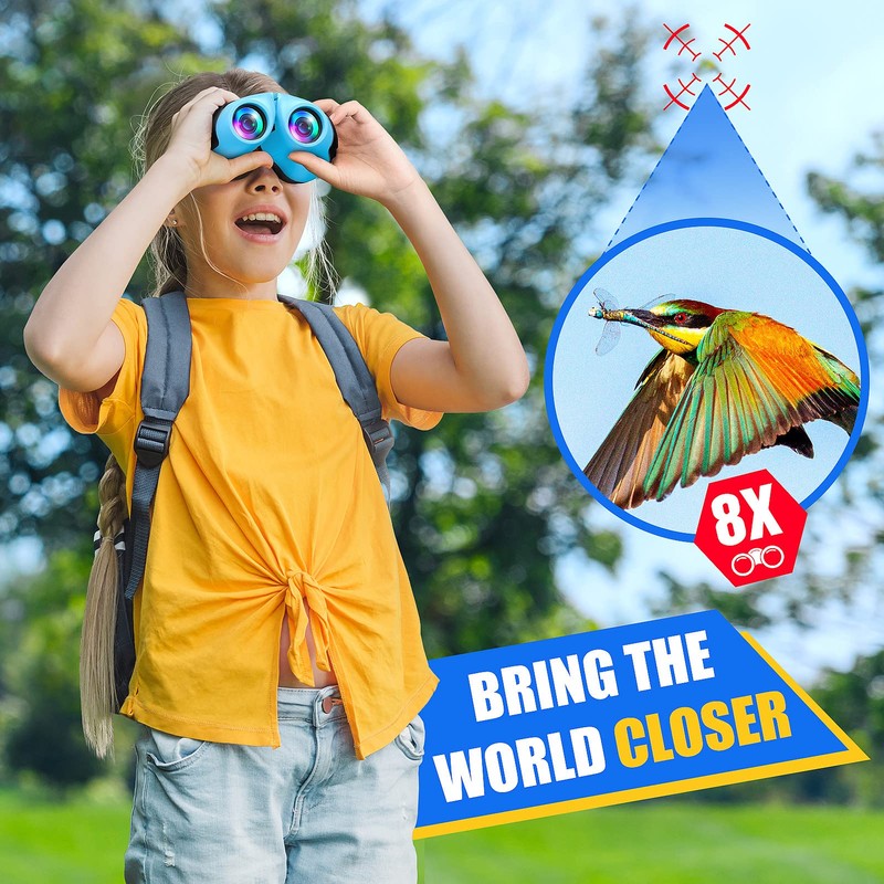 LET'S GO! Binoculars for Kids Boys, Outdoor Toys for 3-9
