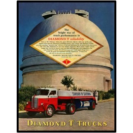 Diamond T Trucks Chevron Oil Vintage Look 9” x 12” Reproduction Aluminum Sign.