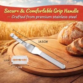 Bread Lame Scoring Tool for Sourdough – Premium Stainless Steel Bread Scorer with 5 Blades & Safety Cover – Dough Lame for Artisan Bread Baking, Gifts for Bakers & Bread Lovers-1Pack