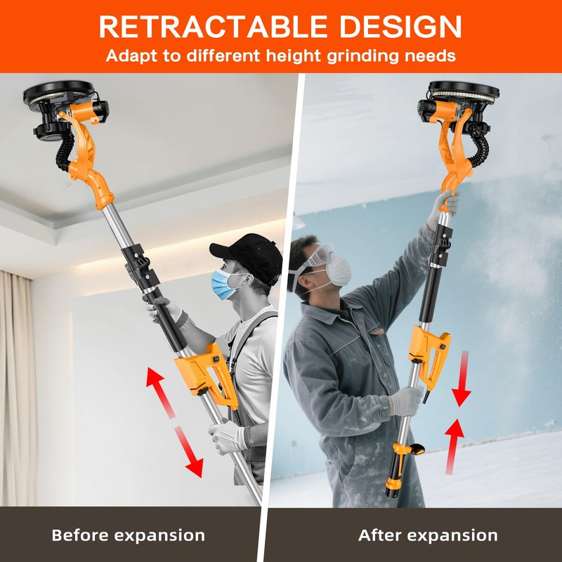 Drywall Sander with Vacuum Dust Collector - 9 Variable Speed