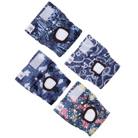 CuteBone Washable Female Dog Diapers 4 Pack Reusable Doggie Heat Diapers for Period FMG05XL