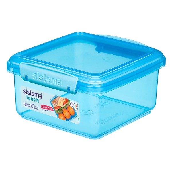 Sistema Lunch Plus 1.2L Blue Sistema Lunch Box Colorful Lunch Box Storage Container Dishwasher Safe