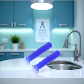 2 Pcs Blue Contact Lens Inserter Remover Tool, Handy Silicone Soft Lenses Small Suction Cups Stick,RGP Inserter Remover Cases,Applies Contacts Safely and Hygienically,Contact Lens Remover Accessories