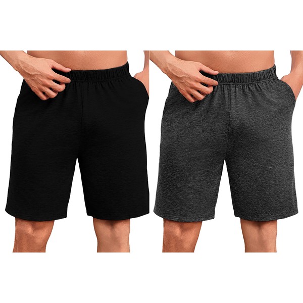 Uniexcosm Schlafanzughose Herren Kurz Sommer Schlafshorts Baumwolle Bermudahose Pyjamahose Shorty