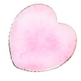 Resin Nail Art Palette Nail Mixing Palette Polish Color Mixing Plate Golden Edge Nail Holder Display Board Heart Shape Cosmetic Mixing Tools (Pink)
